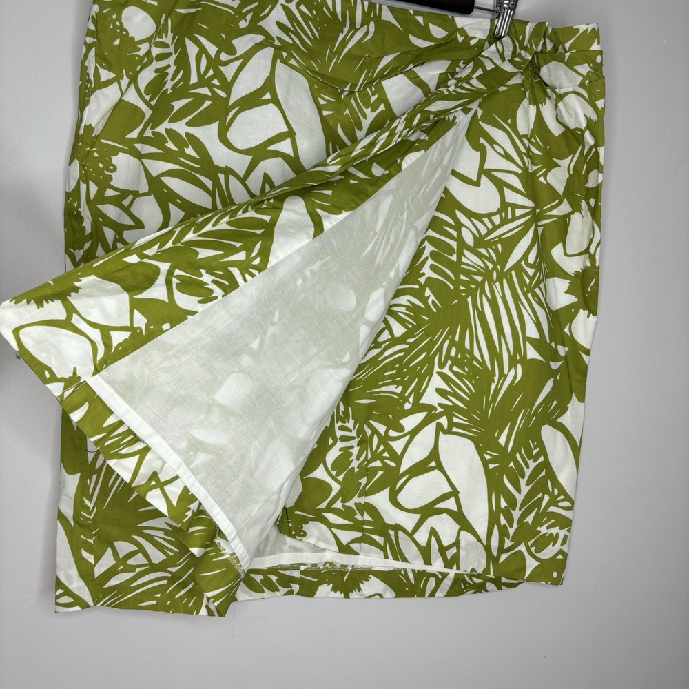 Lane Bryant Skirt Women 24 Green Tropical Wrap Floral A-Line Mini Vacation - Picture 4 of 8